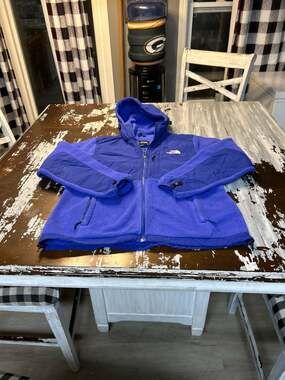 The North Face Denali Hooded Fleece Jacket Women's Large Blue